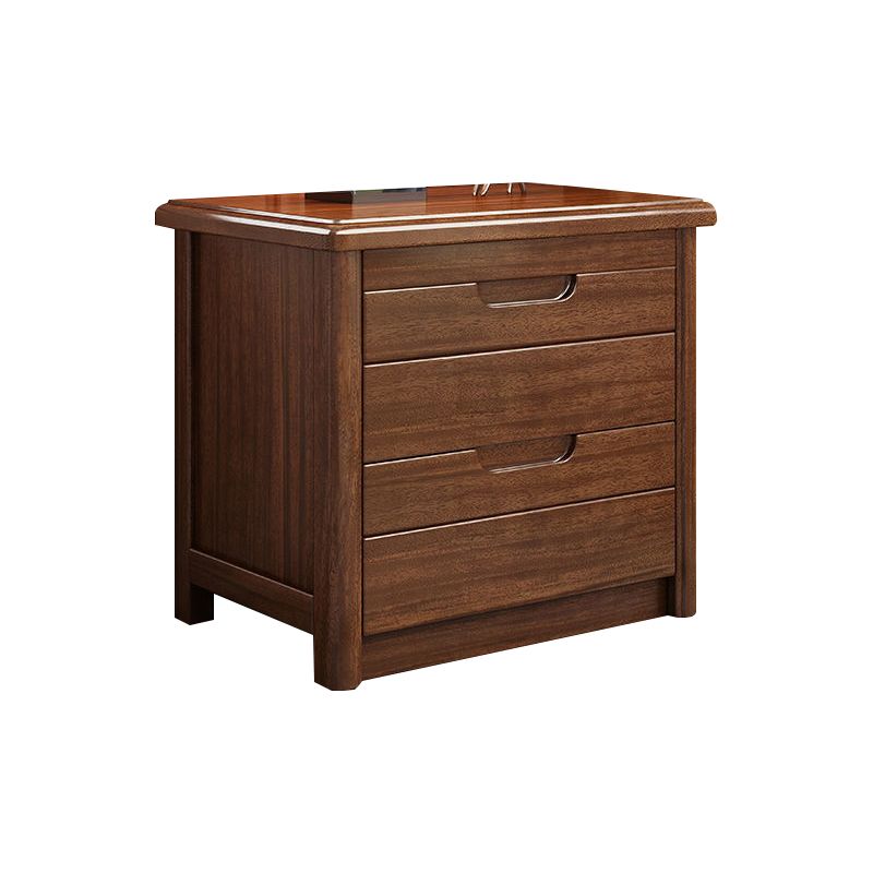 2 Schubladen traditioneller Akzenttisch Nachttisch antikes Finish -Bett Nachttisch