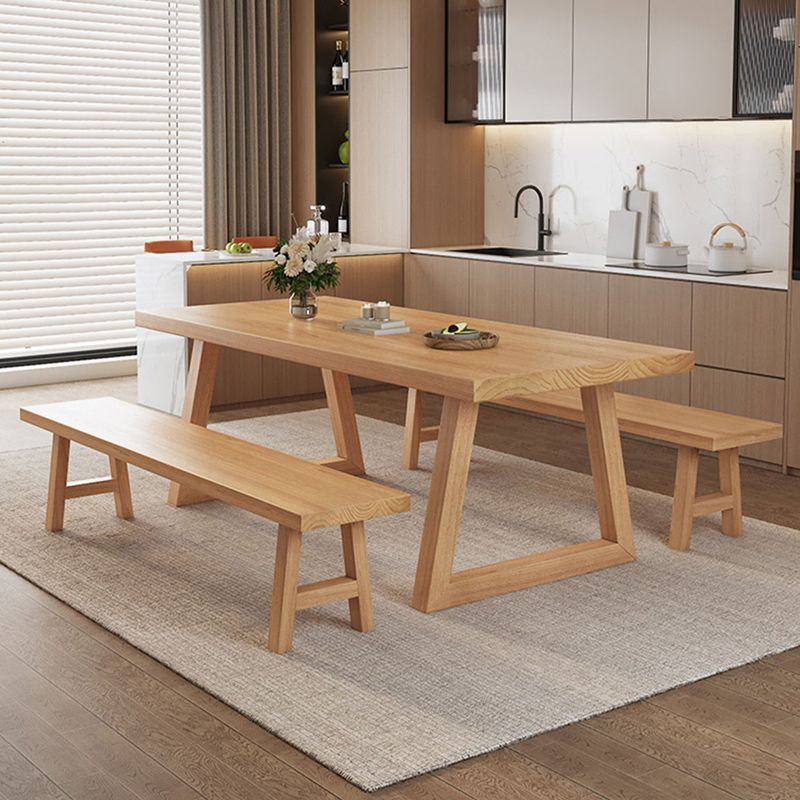 Moderne eetgelegenheid 1/3/4/5/6/7 PCS Massieve houten eettafel en stoelen in natuurlijk