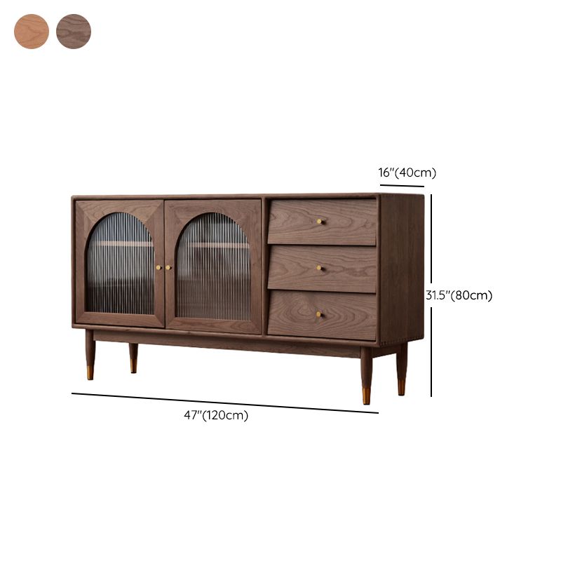 Portes en verre modernes table de buffet table de buffet en pin avec tiroirs pour la cuisine