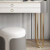 Bedroom Make-up Vanity Luxurious 2-Drawer Vanity Desk with Stool Clearhalo 'Bedroom Furniture' 'furn' 'furn_makeup_vanities' 'Furniture' 'Makeup Vanities' 'makeup_vanities' 1200x1200_5c3dc19c-d694-4b2f-894f-b6b082c528f9