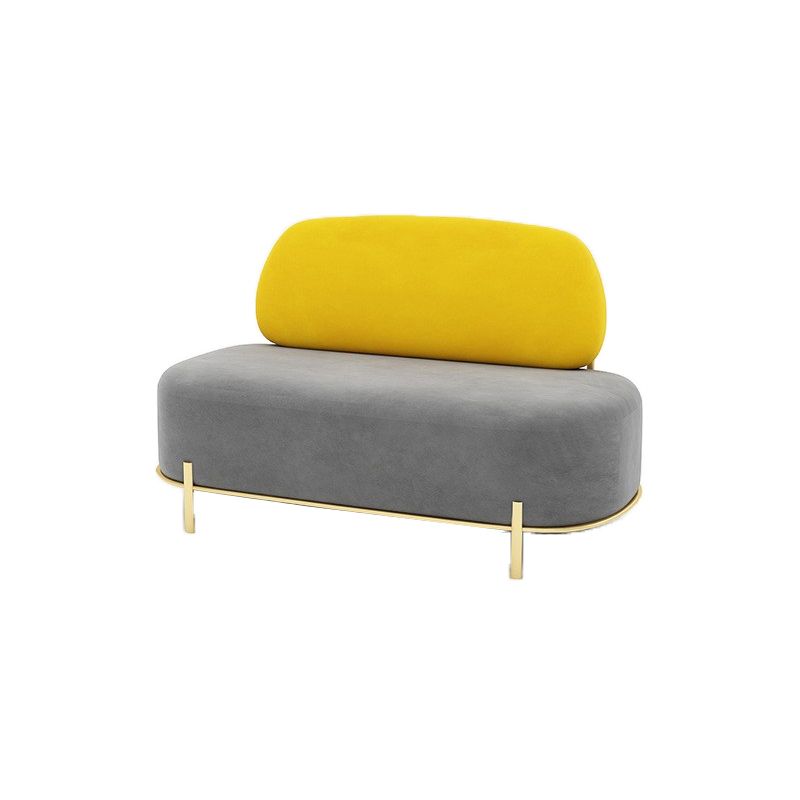 Armloze eigentijdse bank fluweel strak terug voor appartementenbanken