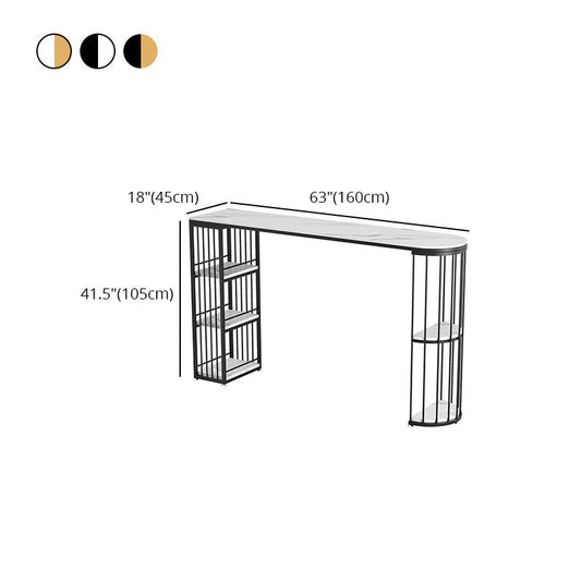 White Glam Style Table in Metal and Wood Milk Tea Shop Bar Table Clearhalo 'Bar Furniture' 'Bar Tables' 'bar_tables' 'furn' 'furn_bar_tables' 'Furniture' 'furniture_bar_tables' 'Kitchen & Dining Furniture' 1200x1200_5c3f0f0e-d991-4da6-899b-8c373ada7496