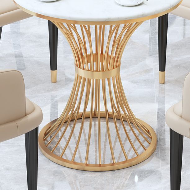 Glam Fintered Stone Dining Set Round 1/2/3/4/5 Pièces Pièces Ensemble pour une utilisation à domicile