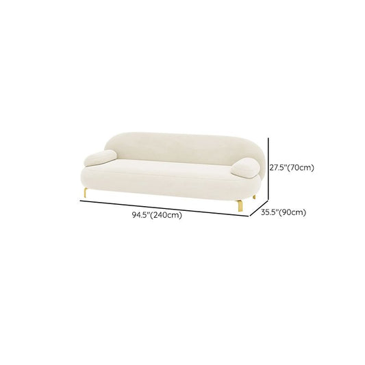 Contemporary 27.55" H Microsuede Pillow Top Arm Sofa for Living Room