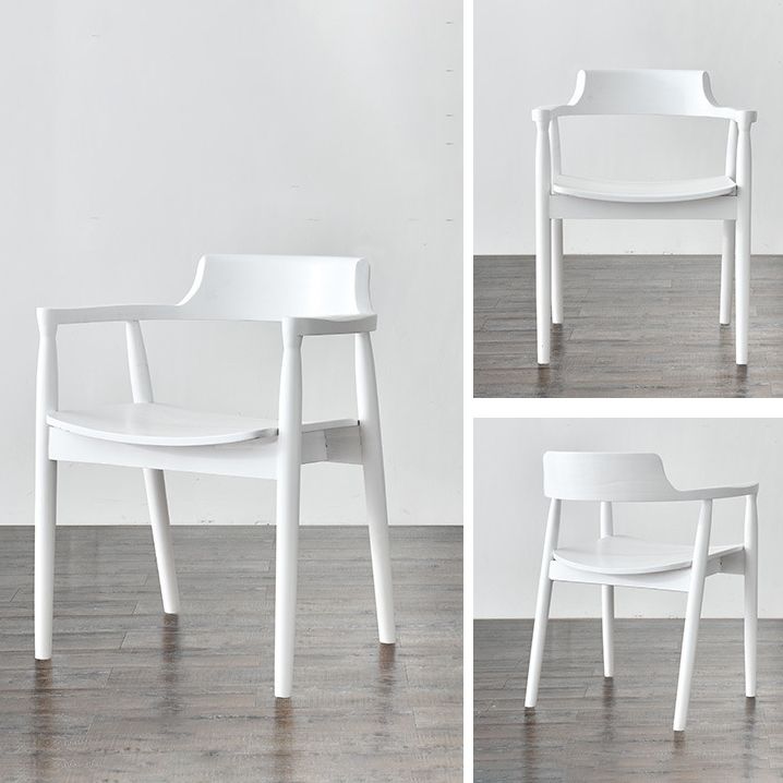 Modern Style Wooden Matte Finish Dining Arm Chair Open Back Arm Chair for Home Use Clearhalo ' kitchen&dining_furn' 'Dining Chairs' 'Dining Tables & Seating' 'dining_chair' 'Furniture' 'furniture_dining_chair' 'Kitchen & Dining Furniture' 'kitchen' 1200x1200_5c42994a-e52d-4675-ae19-f36e0d570deb