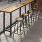 Brown Modern Style Bar Table Solid Wood Coffee Shop Bar Table with Metal Base Clearhalo 'Bar Furniture' 'Bar Tables' 'bar_tables' 'furn' 'furn_bar_tables' 'Furniture' 'furniture_bar_tables' 'Kitchen & Dining Furniture' 1200x1200_5c42f57f-7d2b-4b55-a205-3da12ea5462f
