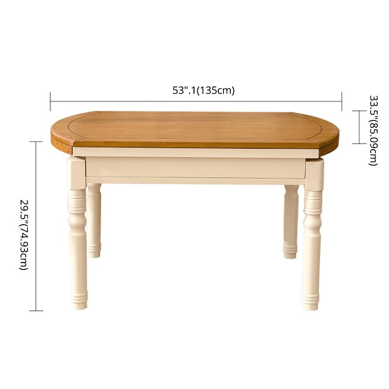 Traditional Solid Wood Dining Room Set with Rectangle Top and White Base Dining Furniture Clearhalo 'Dining Room Sets' 'Dining Tables & Seating' 'dining_room_set' 'furn' 'furn_dining_room_set' 'Furniture' 'furniture_dining_room_set' 'Kitchen & Dining Furniture' 'kitchen&dining_furn' 'kitchen' 1200x1200_5c440b56-8f8c-4090-9758-30da2080e835