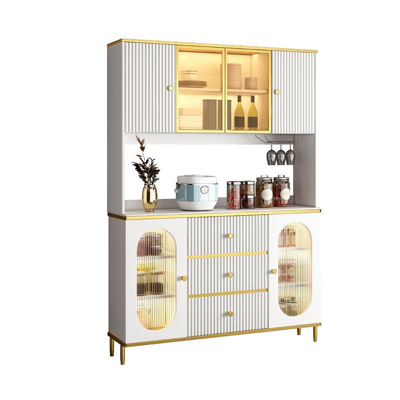 Modern Wood Dining Hutch Glass Doors Storage Cabinet with Doors for Living Room Clearhalo 'Display & China Cabinets' 'display_china_cabinets' 'furn' 'furn_display_china_cabinets' 'Furniture' 'Kitchen & Dining Furniture' 1200x1200_5c44a75f-c32f-46ac-9889-c7077b57c00e