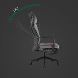 Silla de oficina de armas fija Ruedas de silla de espalda de cuero por delante