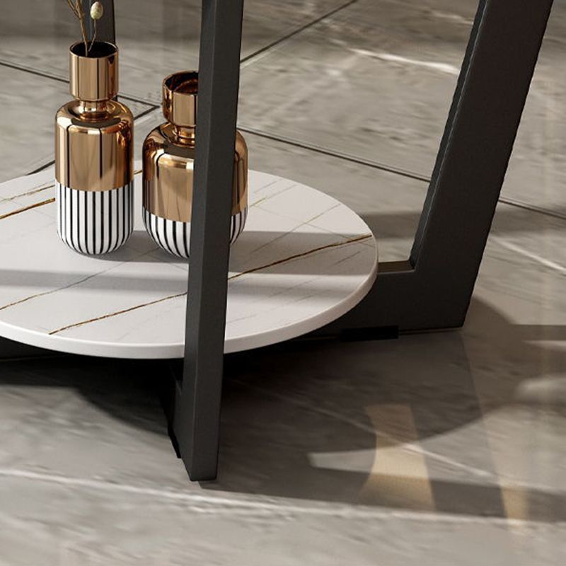 Modernistic Square Storage End Table 19.7" Tall Cross Legs Side Table Clearhalo 'Coffee & Accent Tables' 'End & Side Tables' 'end_side_tables' 'furn' 'furn_end_side_tables' 'Furniture' 'Living Room Furniture' 1200x1200_5c45fc8f-5a46-4c6b-a53e-87207b11fb77