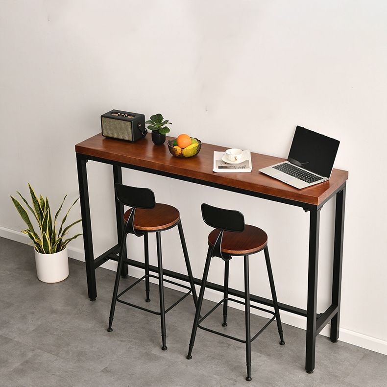 Industrial Rectangle Bar Counter Table Wooden Dining Table with Metal Legs Clearhalo 'Bar Furniture' 'Bar Tables' 'bar_tables' 'furn' 'furn_bar_tables' 'Furniture' 'furniture_bar_tables' 'Kitchen & Dining Furniture' 1200x1200_5c46d127-4275-4839-947f-8bc36a18ed12