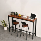 Industrial Rectangle Bar Counter Table Wooden Dining Table with Metal Legs Clearhalo 'Bar Furniture' 'Bar Tables' 'bar_tables' 'furn' 'furn_bar_tables' 'Furniture' 'furniture_bar_tables' 'Kitchen & Dining Furniture' 1200x1200_5c46d127-4275-4839-947f-8bc36a18ed12