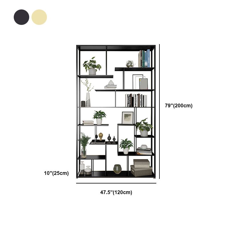 Geometric Metal Shelf Bookcase Glam Vertical Open Book Shelf Clearhalo 'Bookcases' 'furn' 'furn_bookcases' 'Furniture' 'Office Furniture' 1200x1200_5c484b00-de23-4ef9-a5f5-3e15dbac5c41