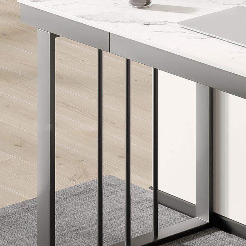 Modern Style White Office Task Desk Rectangular Shape Writing Desk with 2 Legs Clearhalo 'furn' 'furn_office_desk' 'Furniture' 'Office Desks' 'Office Furniture' 'office_desk' 1200x1200_5c4a463e-0cd3-4bae-a375-e0680c3fbef3