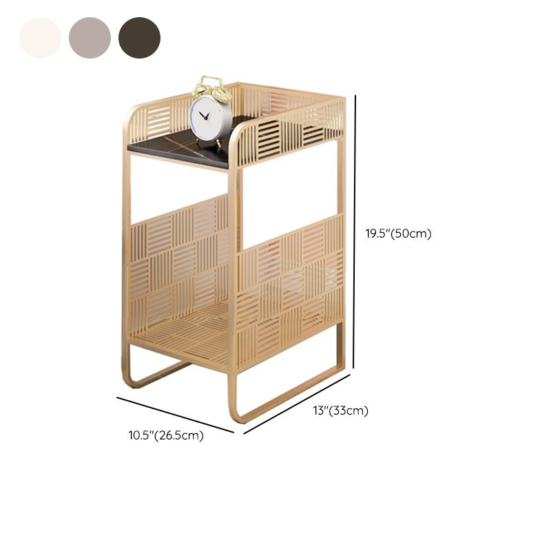 Glam Accent Table Nightstand Antique Finish Bed Nightstand with 2 Shelves Clearhalo 'Bedroom Furniture' 'furn' 'furn_night_stand' 'Furniture' 'night_stand' 'Nightstands' 1200x1200_5c4b136e-c6df-4665-92a2-a90a64e50070