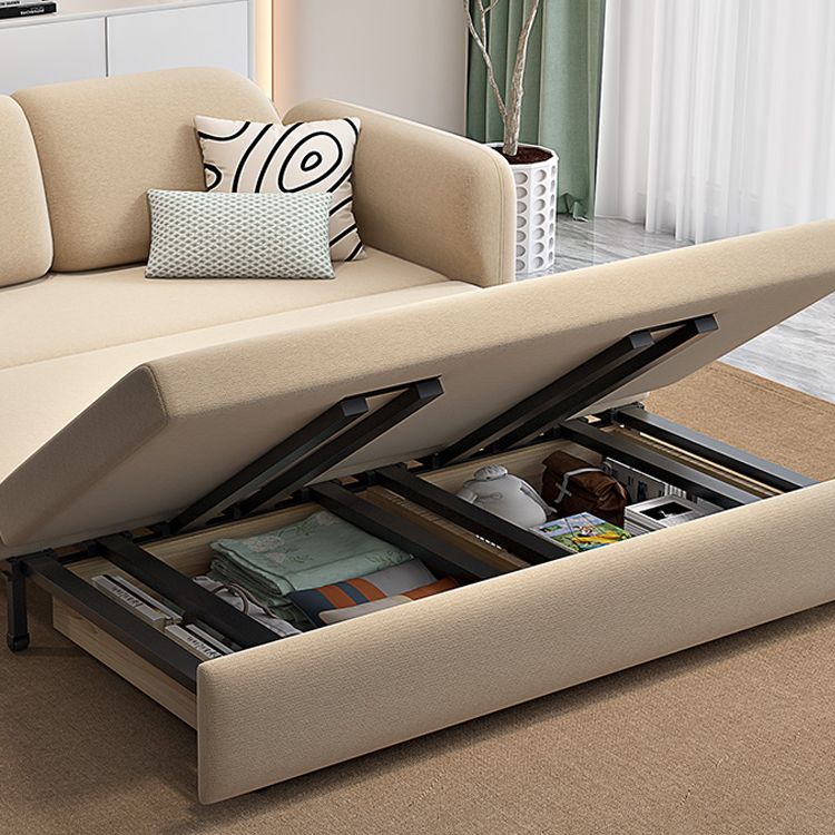 Canapé-lit en velours beige 31,49 "canapé-lit scandinave de largeur avec rembourrage