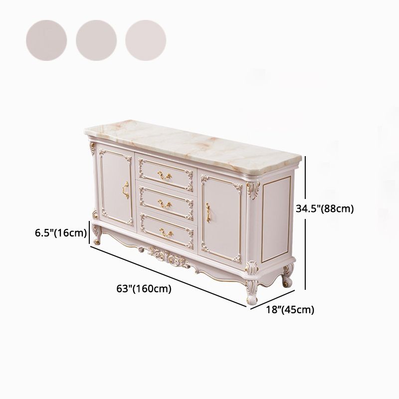 Glam Sideboard White Wood with Door and Drawer for Living Room Clearhalo 'buffet_sideboard' 'Buffets & Sideboards' 'furn' 'furn_buffet_sideboard' 'Furniture' 'Kitchen & Dining Furniture' 1200x1200_5c4cf54f-1a03-4dd4-8848-7321d9d2db1b