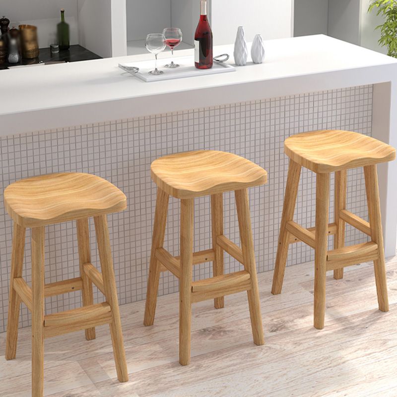 Contemporary Solid Wood Bar Stool Indoor Barstools with Wood Seat and Footrest Clearhalo 'Bar Furniture' 'Bar Stools' 'bar_stools' 'furn' 'furn_bar_stools' 'furniture_bar_stools' 'Kitchen & Dining Furniture' 'kitchen&dining_furn' 'kitchen' 'kitchen_furn' Furniture' 1200x1200_5c4d350a-732c-4e52-8f8f-177eb80b6dd4