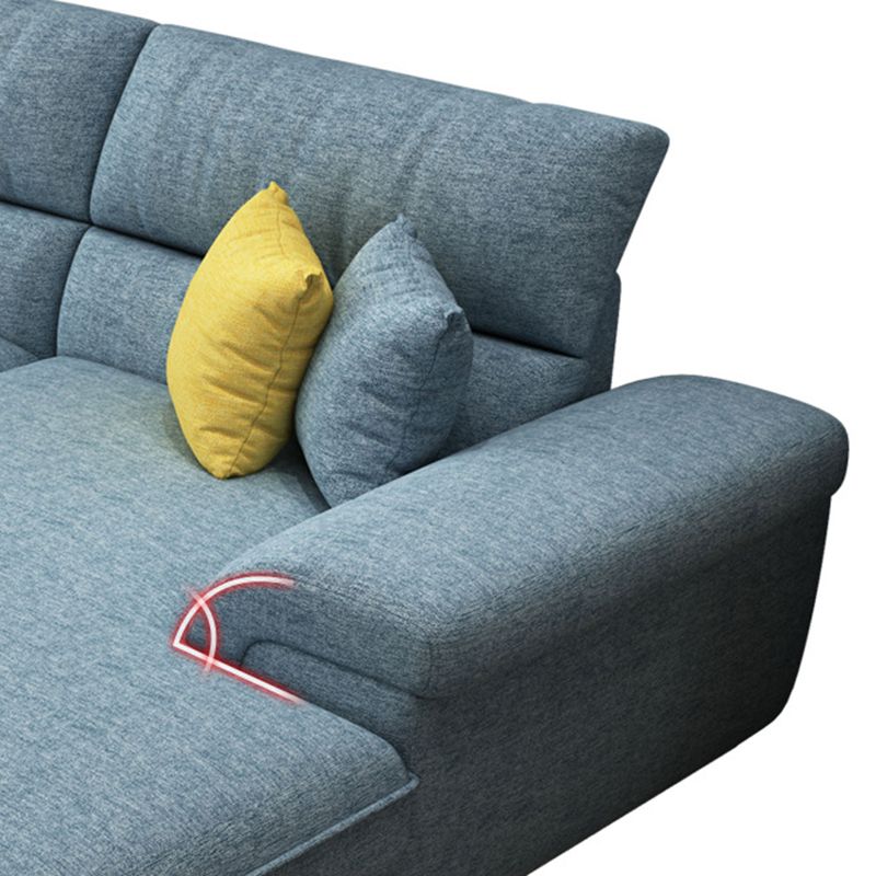 Contemporary Linen/Faux Leather Cushions Sectional Pillow Top Arm Sofa and Chaise Clearhalo 'furn' 'furn_sectionals' 'Furniture' 'furniture_sectionals' 'Living Room Furniture' 'Sectionals' 1200x1200_5c4ff555-5a43-46db-aaef-bc4f259365d5