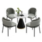 Glam Round Dinette Set 1/2/4/5 Pieces Black Dining Table Set with White Sintered Stone Top Clearhalo 'Dining Room Sets' 'Dining Tables & Seating' 'dining_room_set' 'furn' 'furn_dining_room_set' 'Furniture' 'furniture_dining_room_set' 'Kitchen & Dining Furniture' 1200x1200_5c50fba4-ce20-4400-9a5f-9a334e17c87c