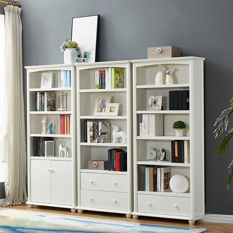 Contemporary Wood Bookshelf Standard Closed Back White Bookcase Clearhalo 'Bookcases' 'furn' 'furn_bookcases' 'Furniture' 'Office Furniture' 1200x1200_5c519dfc-16f8-4bc0-ad52-564cc4340c90
