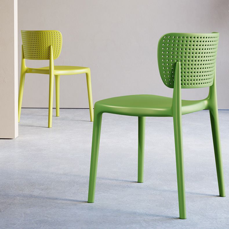 Modern Indoor-Outdoor Plastic Side Chair Armless Open Back Dining Chair Clearhalo ' kitchen&dining_furn' 'Dining Chairs' 'Dining Tables & Seating' 'dining_chair' 'furn' 'furn_dining_chair' 'Furniture' 'furniture_dining_chair' 'Kitchen & Dining Furniture' 'kitchen' 1200x1200_5c5289c8-aca3-4ad7-9e96-7f363801d4ac