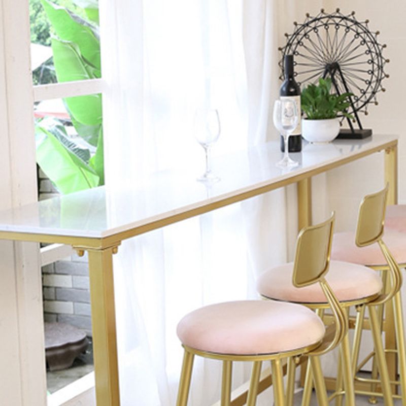 Rectangular Bar Height Table Gold Legs and Metal Base Bar Table for Patio Use Clearhalo 'Bar Furniture' 'Bar Tables' 'bar_tables' 'furn' 'furn_bar_tables' 'Furniture' 'Kitchen & Dining Furniture' 1200x1200_5c54505b-d36d-4567-96f5-55ecd0984ede