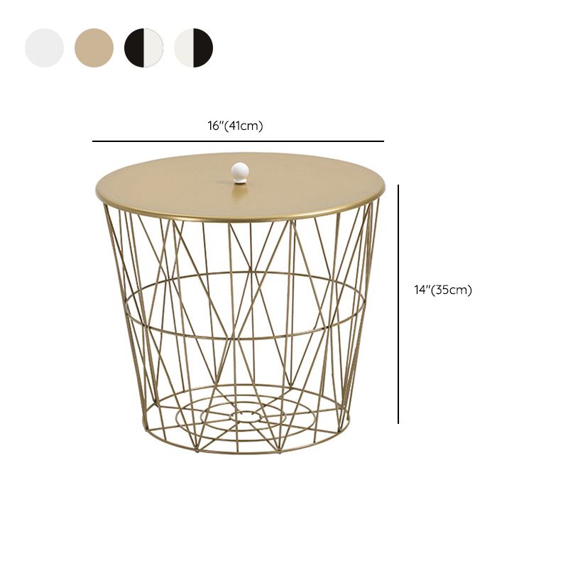 Fram Base Coffee or End Table with Storage Contemporary Metal Round Top Clearhalo 'Coffee & Accent Tables' 'Coffee Tables' 'coffee_tables' 'furn' 'furn_coffee_tables' 'Furniture' 'Living Room Furniture' 1200x1200_5c546c64-0e7f-4819-a1de-c528d085d95a