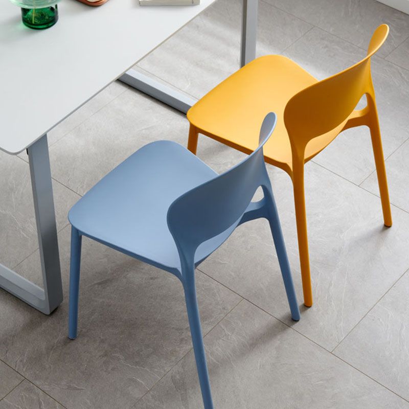 Modern Stackable Chairs Dining Armless Open Back Chairs with Plastic Legs for Kitchen Clearhalo ' kitchen&dining_furn' 'Dining Chairs' 'Dining Tables & Seating' 'dining_chair' 'furn' 'furn_dining_chair' 'Furniture' 'furniture_dining_chair' 'Kitchen & Dining Furniture' 'kitchen' 1200x1200_5c551a30-1014-4e10-a213-83633f8c6b57