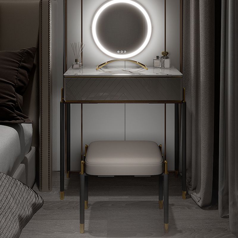 Set di vanità da 30 "con sgabello da toep da trucco in pietra a 1 traino