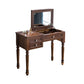 17.71" Wide Ash Vanity Set with Mirror Brown Dresser with 2-Drawer
