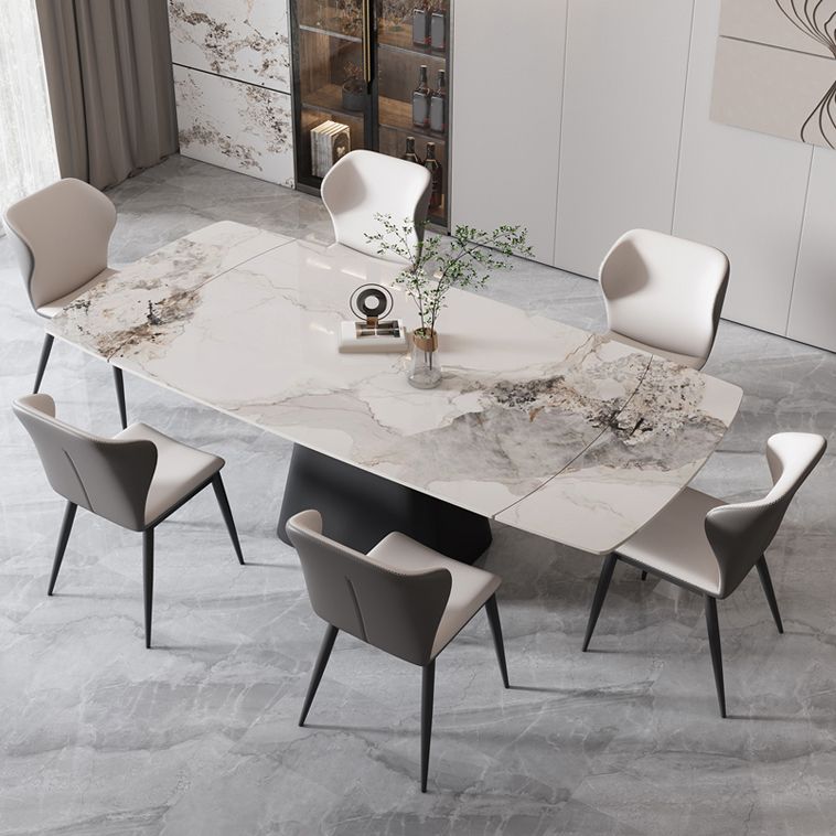 Rectangle Sintered Stone Dining Table Set 1/4/5/7 Pieces Dining Set for Kitchen Clearhalo 'Dining Room Sets' 'Dining Tables & Seating' 'dining_room_set' 'furn' 'furn_dining_room_set' 'Furniture' 'Kitchen & Dining Furniture' 1200x1200_5c58973f-cc01-49f4-b5bb-2049f46704d2