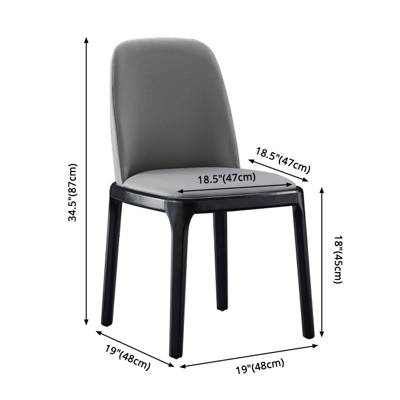 Contemporary Style Leather Chair Wooden Parsons Armless chair for Dining Room Clearhalo ' kitchen&dining_furn' 'Dining Chairs' 'Dining Tables & Seating' 'dining_chair' 'furn' 'furn_dining_chair' 'Furniture' 'furniture_dining_chair' 'Kitchen & Dining Furniture' 'kitchen' 1200x1200_5c5938ec-e87e-4721-bd34-fef710b43b45