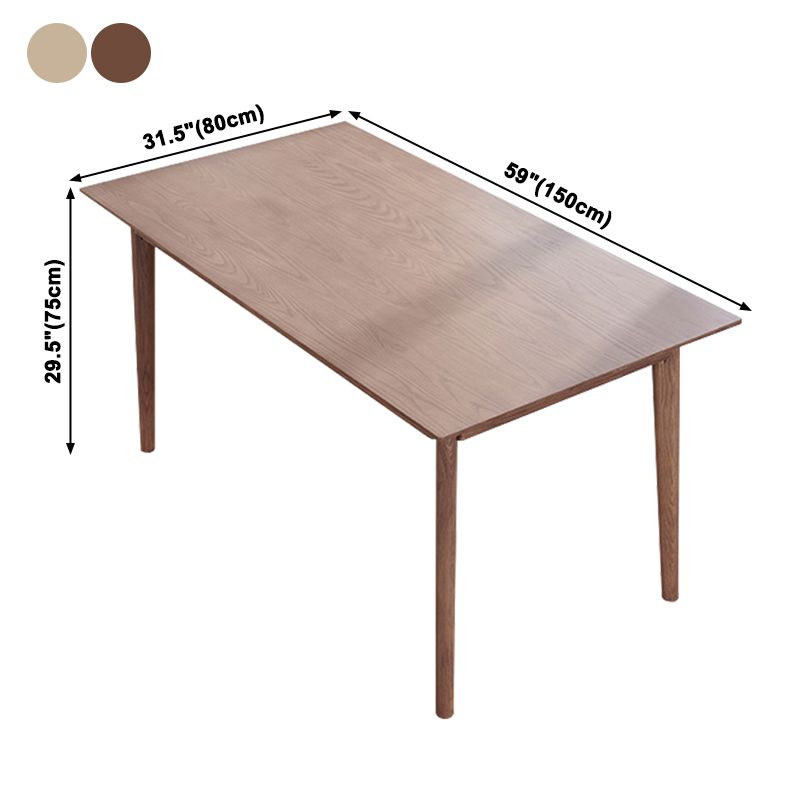 Rectangle Ash Wood Table in Nature/Walnut Modern Dining Table with 4 Legs for Restaurant Clearhalo ' dining_table' 'Dining Tables & Seating' 'Dining Tables' 'furn' 'furn_dining_table' 'Furniture' 'furniture_dining_table' 'Kitchen & Dining Furniture' 'kitchen&dining_furn' 'kitchen' 'kitchen_dining_table' 1200x1200_5c59aa52-b8cb-43bd-b624-2f867e607bd7