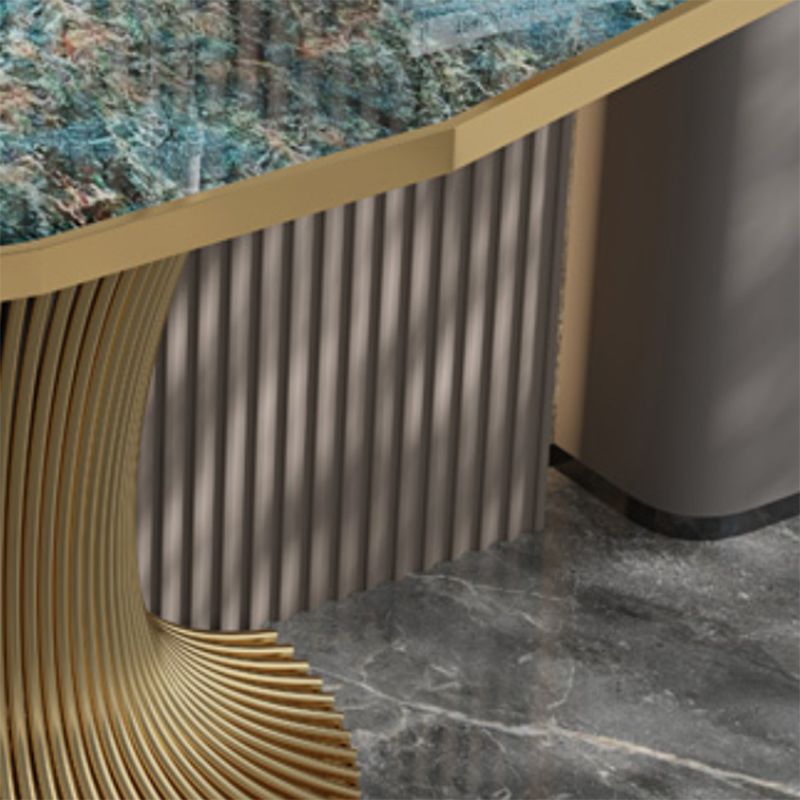 ホール用のステンレススチールブラケット付きグラムストーンソファコンソールテーブル