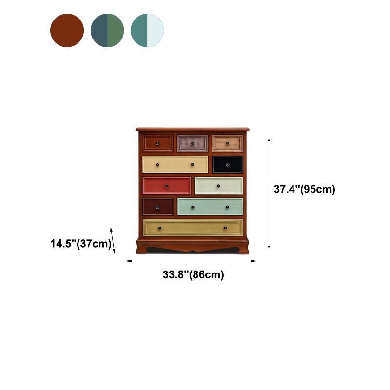 Couche de style traditionnelle chambre à coucher multi-tiroirs en bois massif rangement coffre