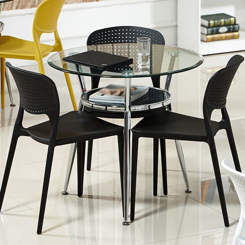 Modern Style Glass Dining Room Table Round Formal Table with Metal Base Clearhalo ' dining_table' 'Dining Tables & Seating' 'Dining Tables' 'furn' 'furn_dining_table' 'Furniture' 'furniture_dining_table' 'Kitchen & Dining Furniture' 'kitchen&dining_furn' 'kitchen' 'kitchen_dining_table' 1200x1200_5c5bf893-ea8d-4657-a0ad-ffe1fca59146
