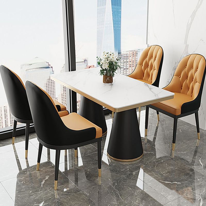 Leather Upholstered Chair Set Scandinavian 1/2/5 Pieces White Dining Table and Chairs Clearhalo 'Dining Room Sets' 'Dining Tables & Seating' 'dining_room_set' 'furn' 'furn_dining_room_set' 'Furniture' 'furniture_dining_room_set' 'Kitchen & Dining Furniture' 'kitchen&dining_furn' 'kitchen' 1200x1200_5c5cc670-c1c7-4656-bae6-a692a5a4d059