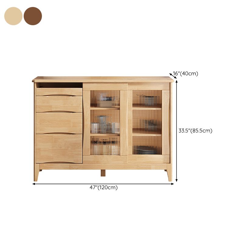 Tavolo da buffet in stile moderno in legno massiccio da 31,7 pollici con armadi