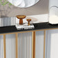Glam Rectangle Shape Console Sofa Table with Stone Top for Hall