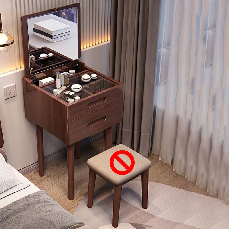 Set di vanità a fogli mobili in legno massiccio set di sgabelli da scrivania a specchio