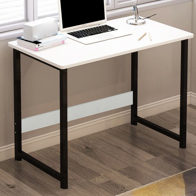 Contemporary Wooden Writing Desk Rectangular Office Desk with Metal Legs