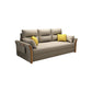 Flared Arm Sofa Bed Gray Linen Sewn Pillow Back Folding Sofa with Storage Clearhalo 'furn' 'furn_sofas' 'Furniture' 'Living Room Furniture' 'Sofa' 'sofas' 1200x1200_5c610142-04c3-4046-b3d3-706eac05e186