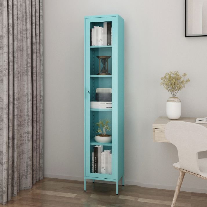 Scandinavian Standard Bookcase Metal Closed Back Bookshelf with Door Clearhalo 'Bookcases' 'furn' 'furn_bookcases' 'Furniture' 'furniture_bookcases' 'Office Furniture' 1200x1200_5c610ae4-2d81-45f4-9c00-e57c01d3757b