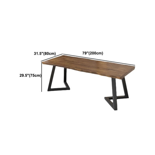 Industrial Style Writing Desk Brown Solid Wood Office Desk for Home Clearhalo 'furn' 'furn_office_desk' 'Furniture' 'Office Desks' 'Office Furniture' 'office_desk' 1200x1200_5c61adec-5cda-4980-8767-4f3f73cce9b6