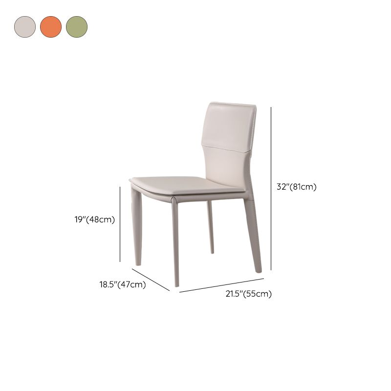 Designer Style Armless Chair Leather Upholstered Indoor Chair for Restaurant Clearhalo 'Dining Chairs' 'Dining Tables & Seating' 'dining_chair' 'furn' 'furn_dining_chair' 'Furniture' 'Kitchen & Dining Furniture' 1200x1200_5c633b3e-36cd-4708-ba05-222bbdca53f9