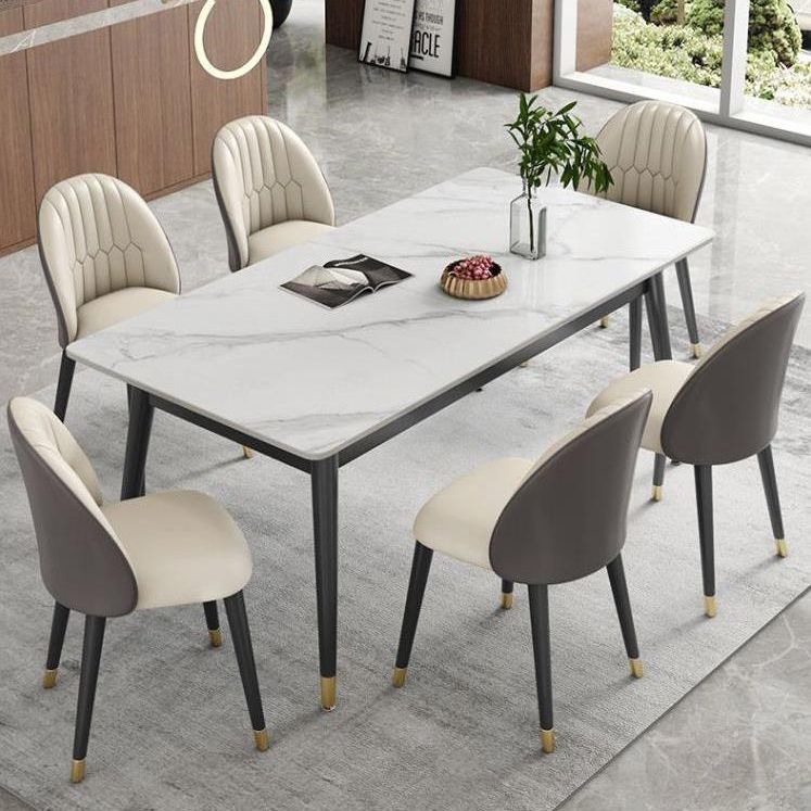 Modern Style Sintered Stone Dining Table Set 1/3/5/7 Pieces Dining Set for Home Clearhalo 'Dining Room Sets' 'Dining Tables & Seating' 'dining_room_set' 'furn' 'furn_dining_room_set' 'Furniture' 'furniture_dining_room_set' 'Kitchen & Dining Furniture' 1200x1200_5c63dcf9-e764-478b-a1cf-121db22e28ef