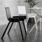 Contemporary Dining Plastic Chairs Armless Chair with Wood Legs for Home