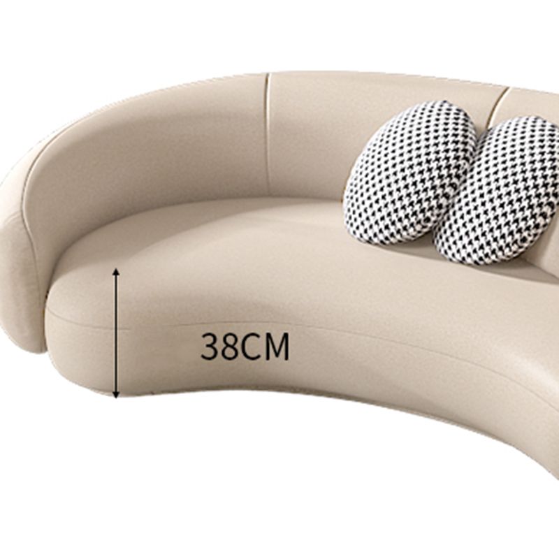 25.6" H Contemporary Faux Leather Curved Sofa for Living Room Clearhalo 'furn' 'furn_sofas' 'Furniture' 'Living Room Furniture' 'Sofa' 'sofas' 1200x1200_5c64659e-f75d-44a4-8104-7f9f4e8d42f7