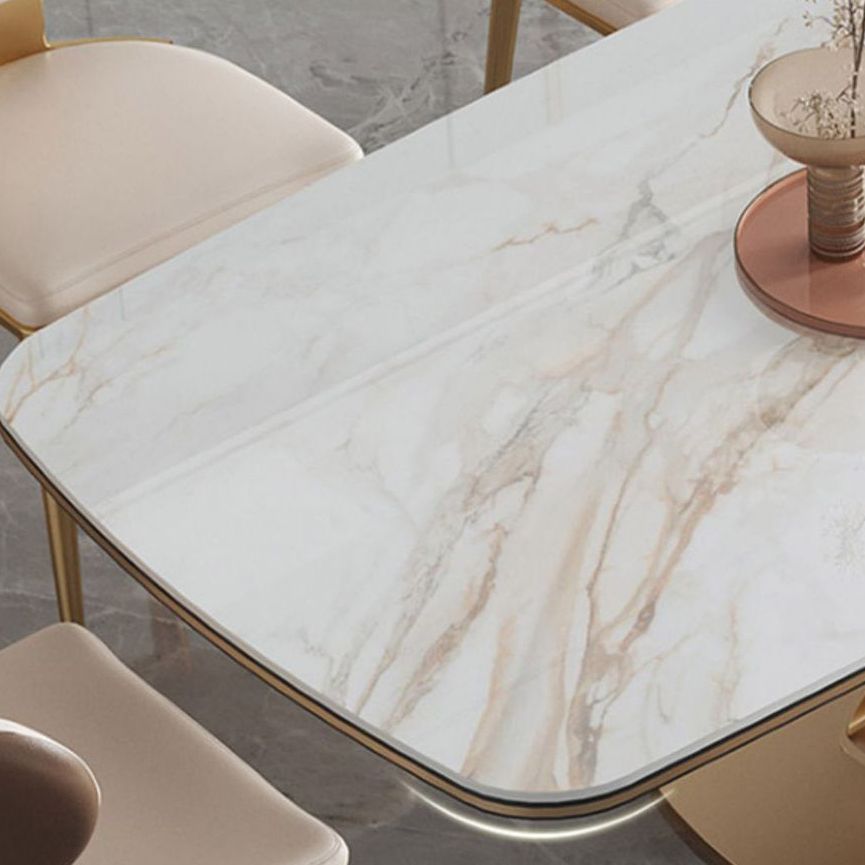 デザイナースタイル1/4/5/6/7ピース長方形ダイニングセット焼結ストーントップダイニングテーブルセット